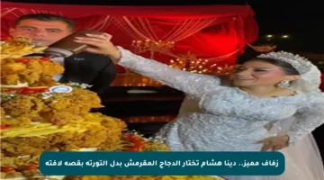 زفاف مميز.. دينا هشام تختار الدجاج المقرمش بدل التورتة بقصة لافتة